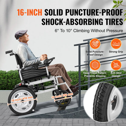 W5216 - Folding Electric Wheelchair, 12.5 Mile Range, Joystick Control