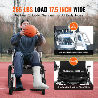 W5216 - Folding Electric Wheelchair, 12.5 Mile Range, Joystick Control
