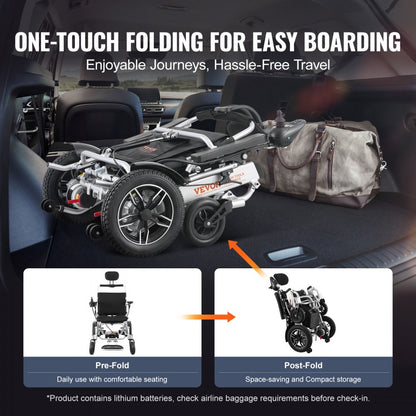 JRWD6012 - Durable Aluminum Electric Wheelchair with 20" Seat Width