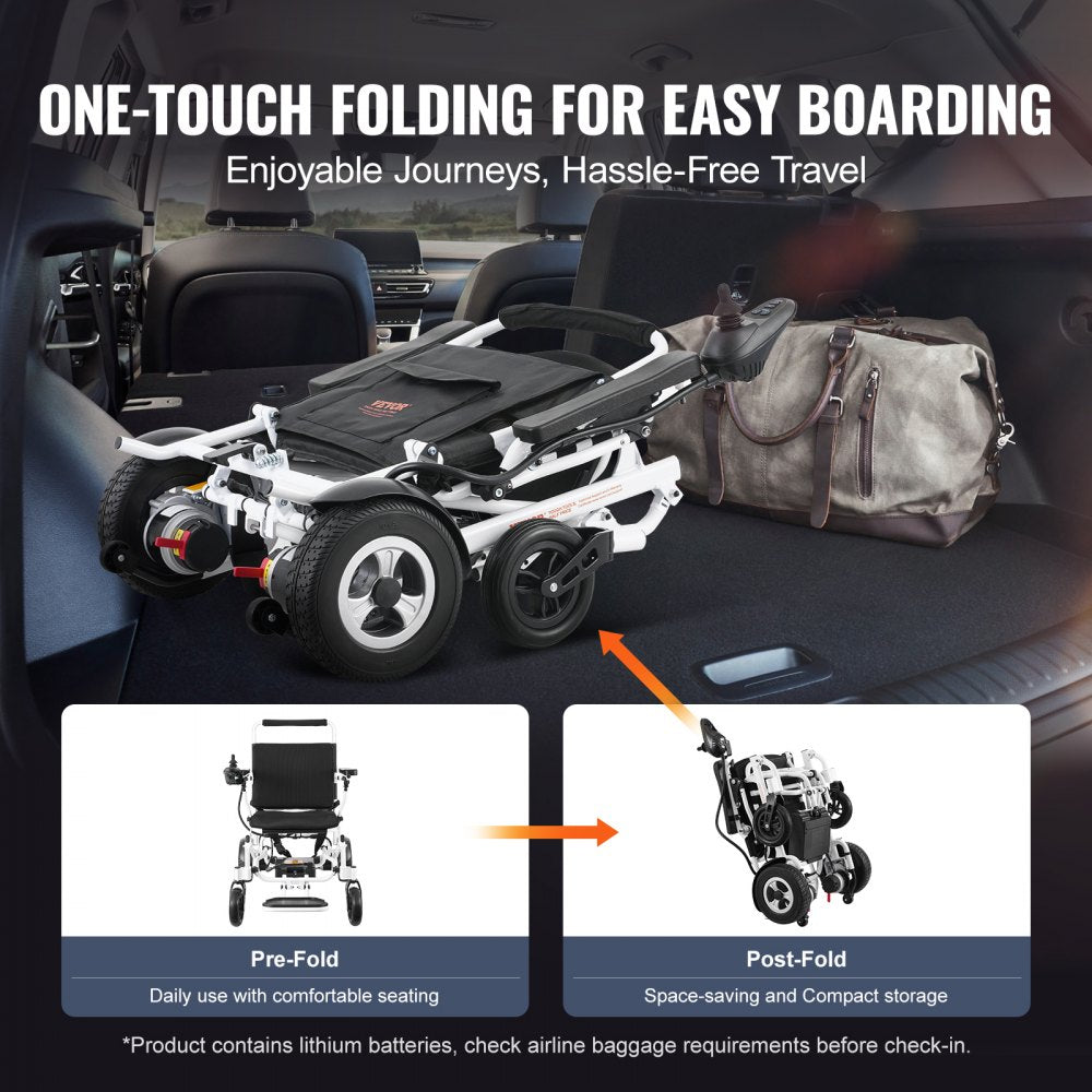 JRWD6010 - Portable 300 lbs VEVOR Electric Wheelchair with 12.5 Miles Range