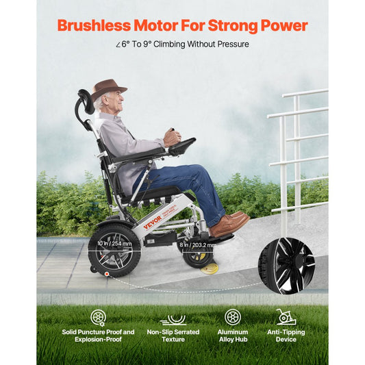 JRWD6012 - Adjustable Folding Electric Wheelchair for 300lbs, 13 Miles Range