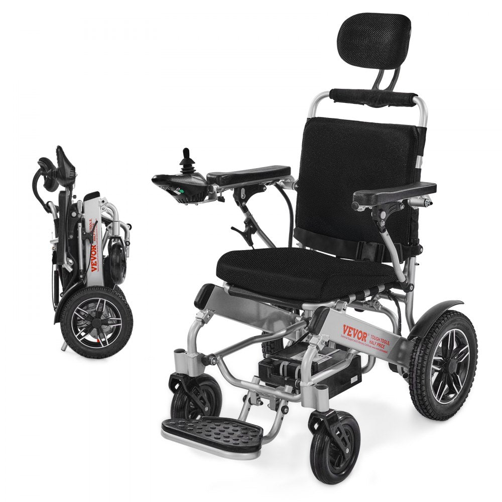 JRWD6012 - Foldable Electric Wheelchair with Shock-Absorbing Tires, 300lbs Capacity