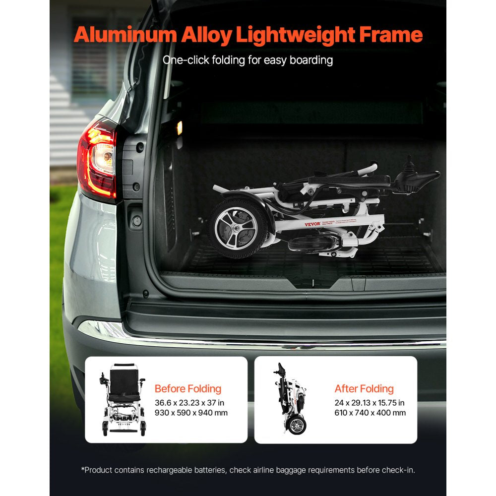 JRWD6010 - Foldable Electric Wheelchair for Easy Travel, 300lbs Capacity