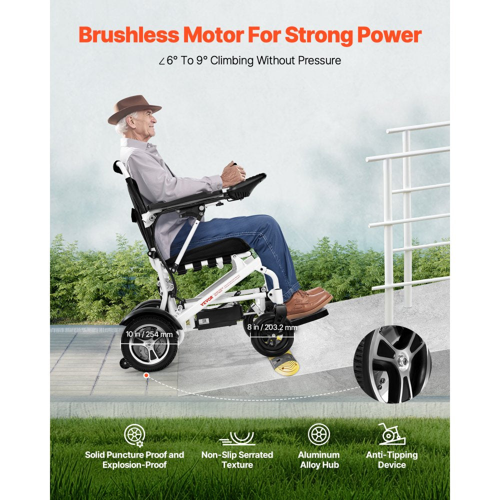JRWD6010 - Foldable Electric Wheelchair for Easy Travel, 300lbs Capacity
