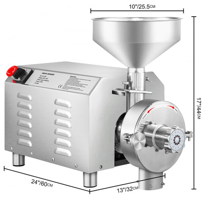 HR-3000 - 3000W Stainless Steel Commercial Grain Grinder for Versatile Use