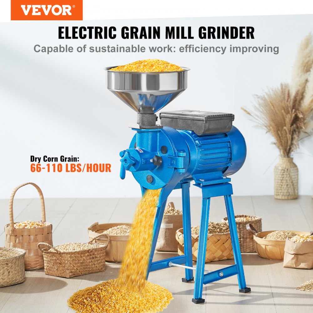 MFS-140 - 1500W Stainless Steel Electric Grain Mill with Funnel Design