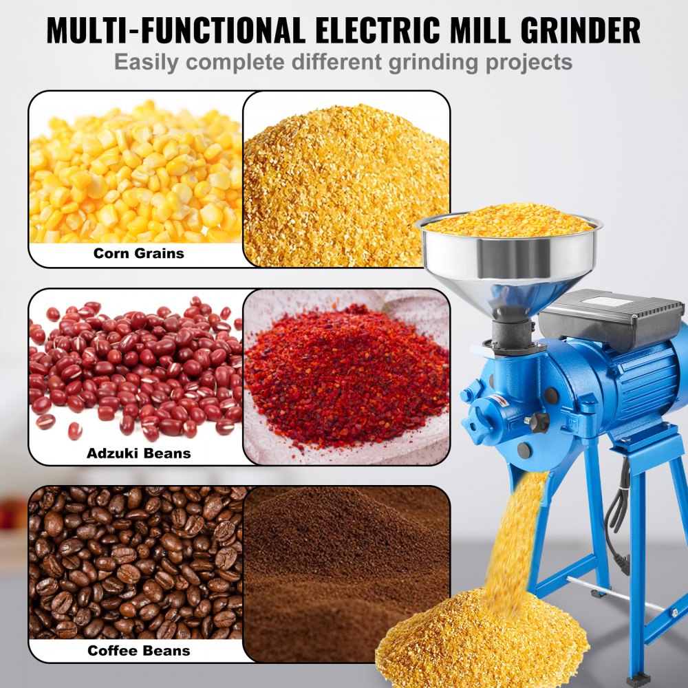 MFS-140 - 1500W Stainless Steel Electric Grain Mill with Funnel Design