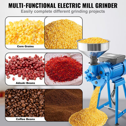 MFS-140 - 1500W Stainless Steel Electric Grain Mill with Funnel Design