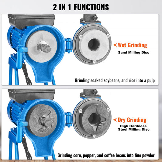 MFS-140 - 1500W Stainless Steel Electric Grain Mill with Funnel Design