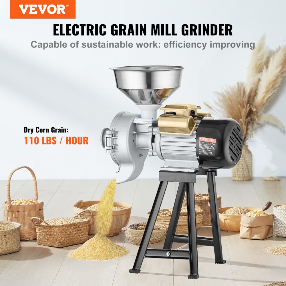 GM-002 - Durable 3000W Electric Grain Mill for Dry & Wet Grinding