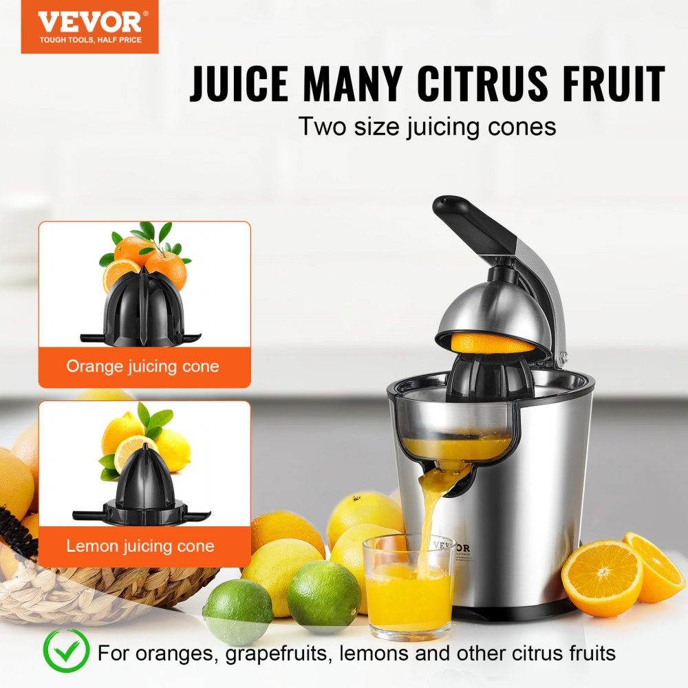CJ-187 - 300W VEVOR Citrus Juicer with Dual Size Cones