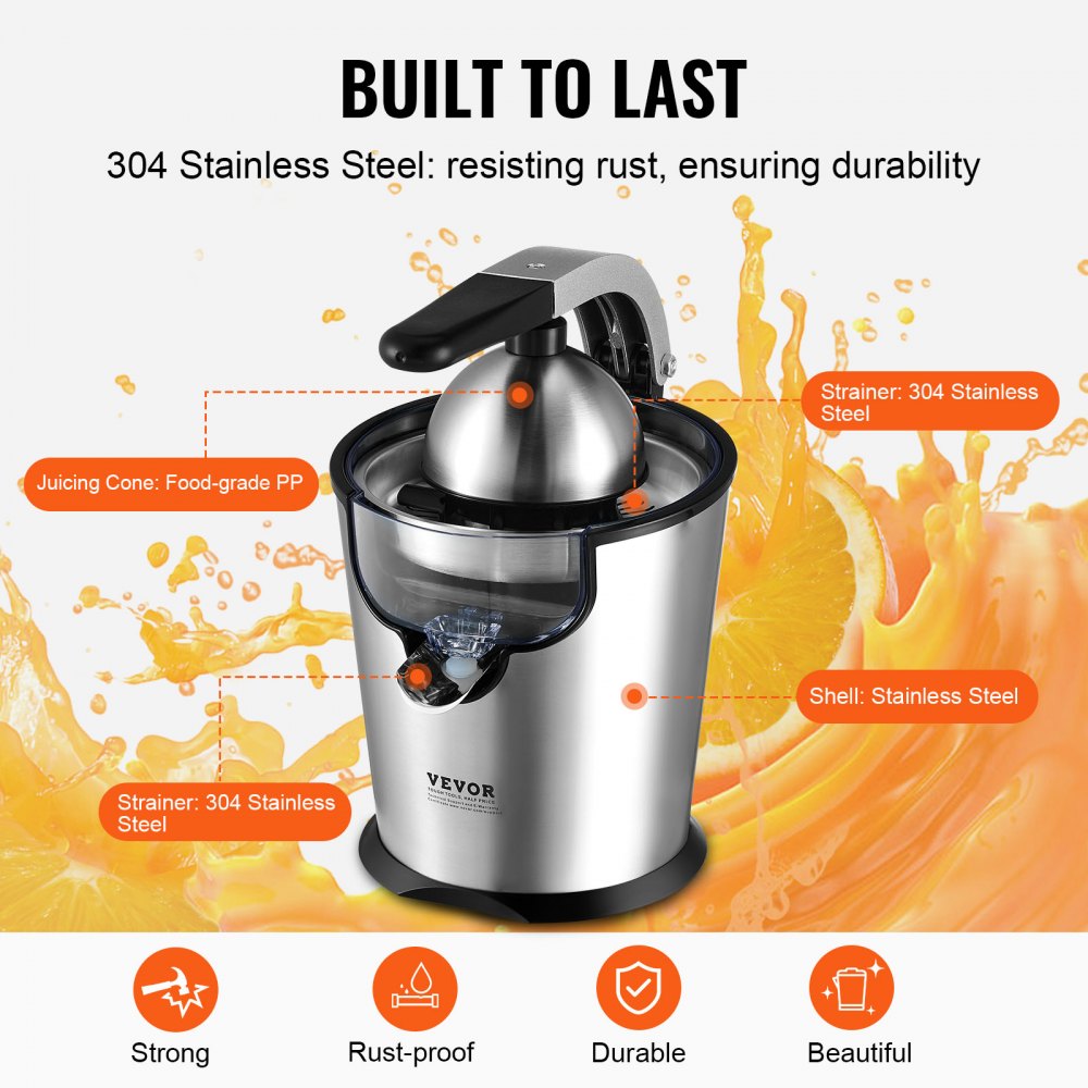 CJ-187 - 300W VEVOR Citrus Juicer with Dual Size Cones