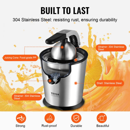 CJ-187 - 300W VEVOR Citrus Juicer with Dual Size Cones