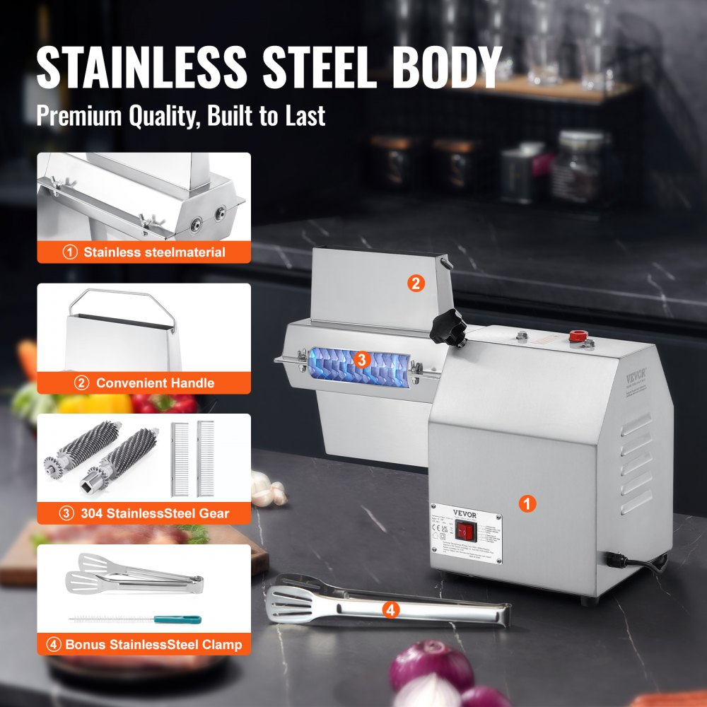 TK-12MT - Heavy-Duty 304 Stainless Steel Meat Tenderizer for Professional Kitchens