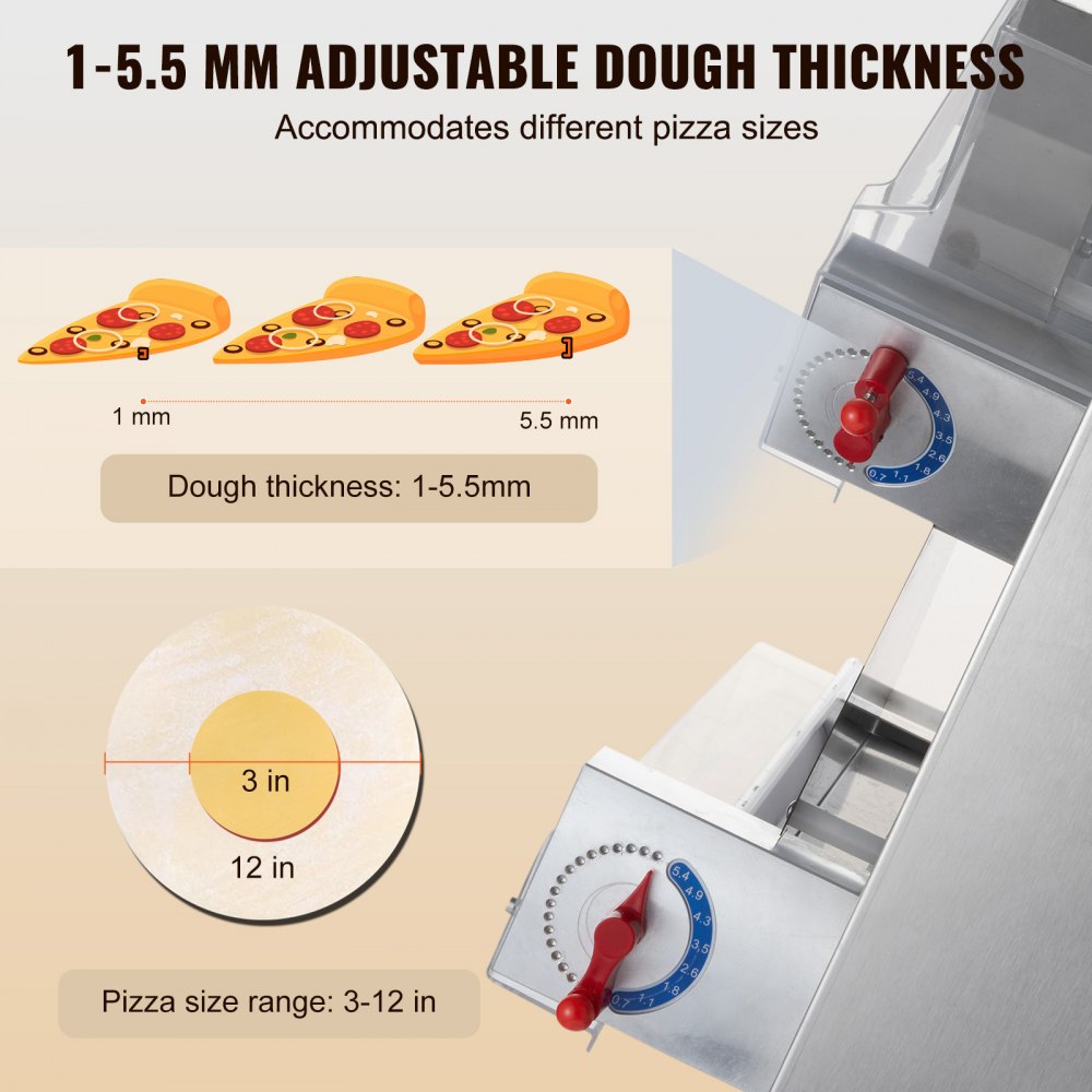 APD30 - Commercial Dough Roller with Adjustable Thickness, Easy Setup