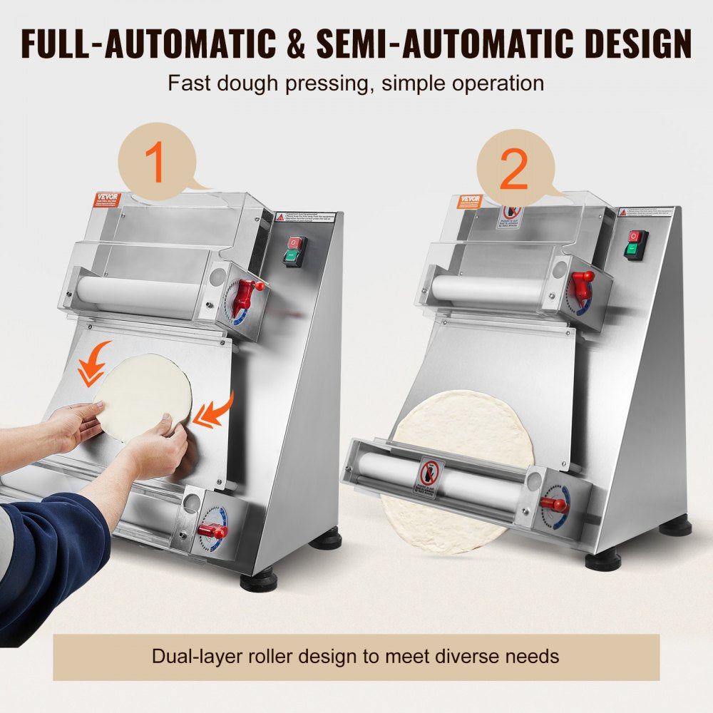 APD40 - Stainless Steel Pizza Dough Roller with Adjustable Thickness Control