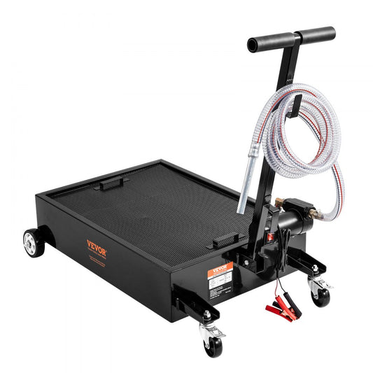 010205287930 - Durable 15-Gallon Low-Profile Oil Drain Pan with Pump