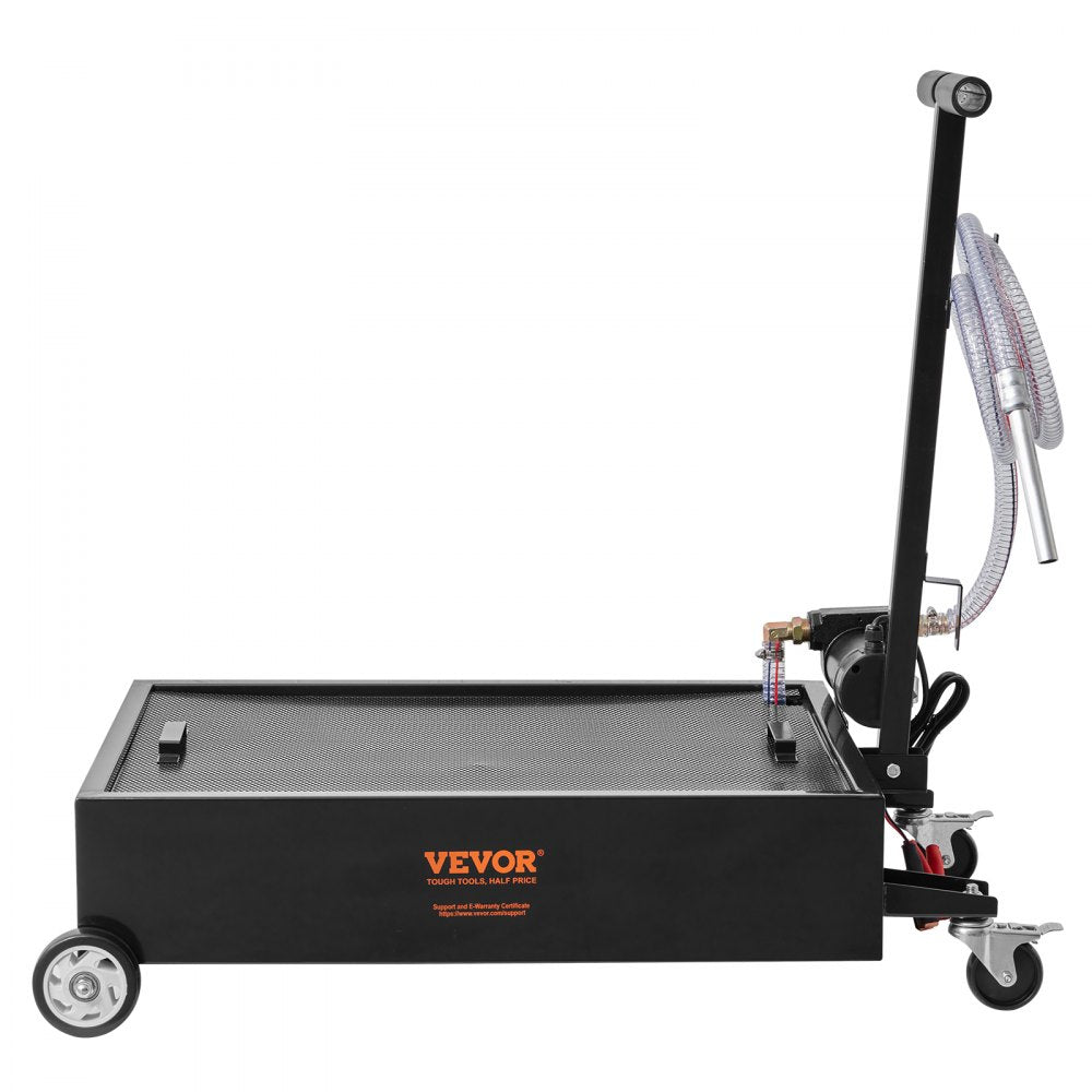 010205287930 - Durable 15-Gallon Low-Profile Oil Drain Pan with Pump