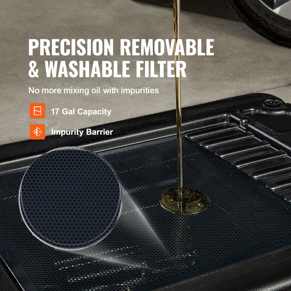 010990773652 - 17 Gallon Low Profile Oil Drain Pan with Wheels