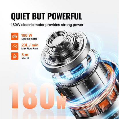 010499295400 - VEVOR Low Profile 20-Gallon Oil Drain Pan with Electric Pump