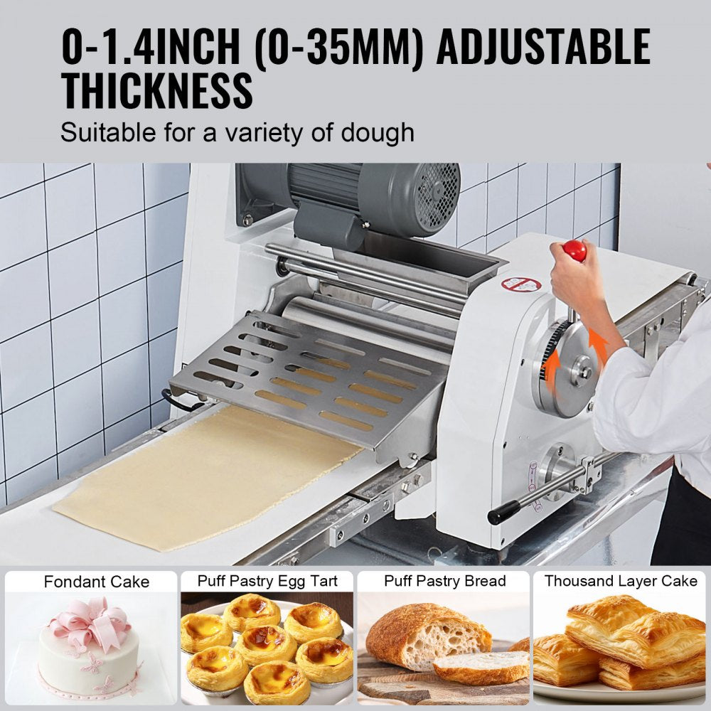 SPL380 - 15.7" VEVOR Electric Dough Sheeter with Adjustable Thickness and Folding Design