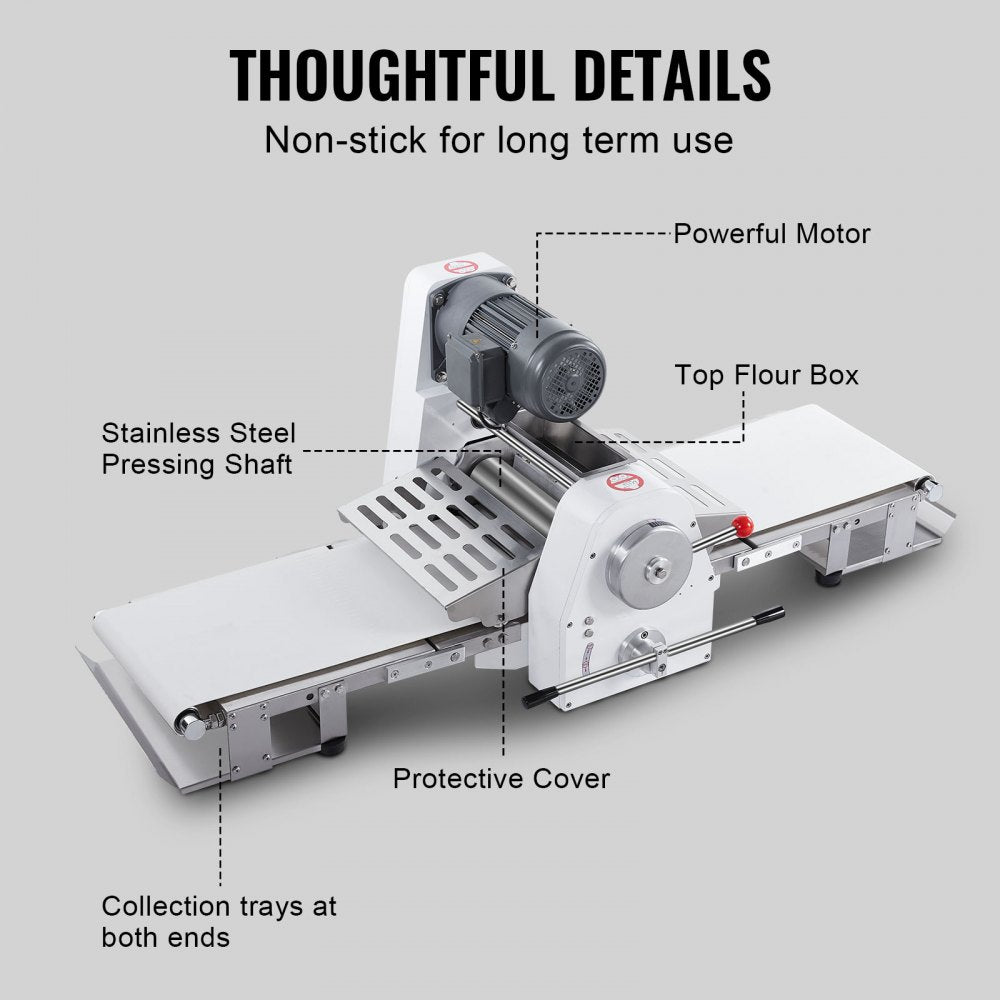 SPL380 - 15.7" VEVOR Electric Dough Sheeter with Adjustable Thickness and Folding Design