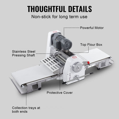 SPL380 - 15.7" VEVOR Electric Dough Sheeter with Adjustable Thickness and Folding Design