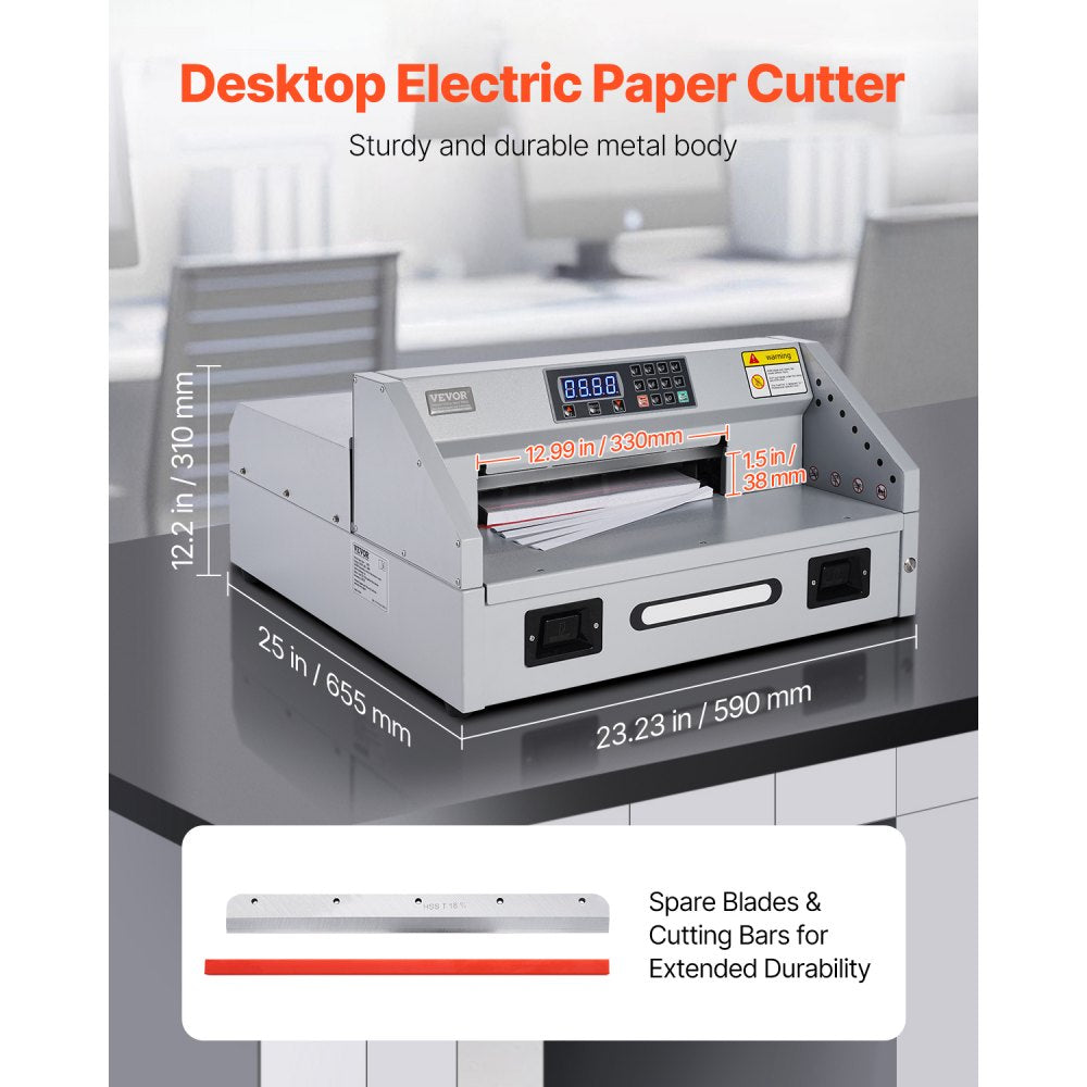E330S - Powerful Electric Paper Cutter, 11.8" Wide, Cuts 38mm Thick