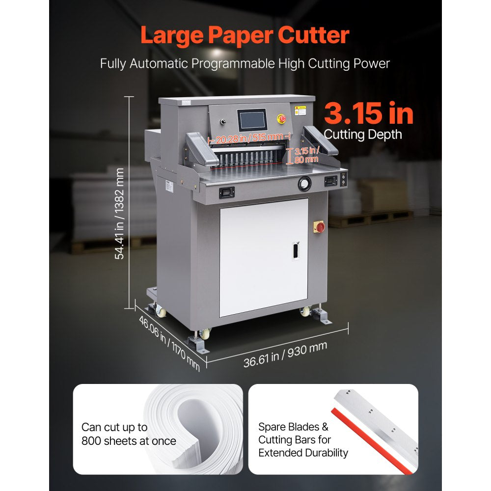 E520T - VEVOR 20.28" Electric Paper Cutter with Touchscreen Control