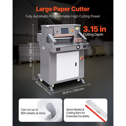 E520T - VEVOR 20.28" Electric Paper Cutter with Touchscreen Control