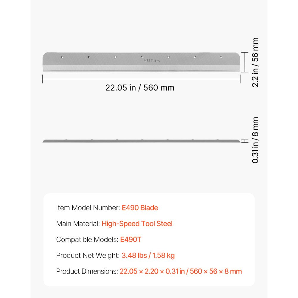 E490 Blade - High-Speed Steel Blade for E490T Paper Cutter