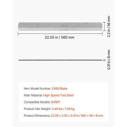 E490 Blade - High-Speed Steel Blade for E490T Paper Cutter