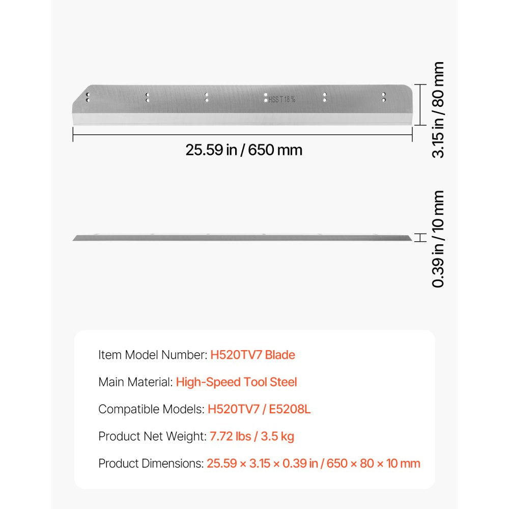 H520TV7 Blade - Precision-Ground High-Speed Tool Steel Paper Cutter Blade