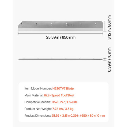H520TV7 Blade - Precision-Ground High-Speed Tool Steel Paper Cutter Blade