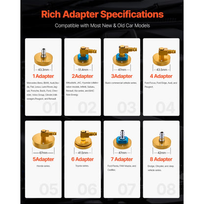 YS-0115A - Electric Brake Fluid Replacement Kit with 17 Adapters, 12V/220V Support
