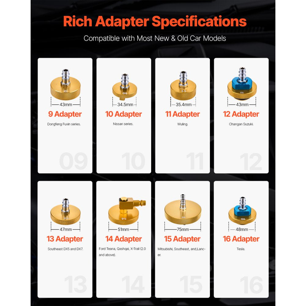 YS-0115A - Electric Brake Fluid Replacement Kit with 17 Adapters, 12V/220V Support