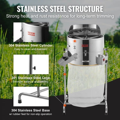 TM18-S-D - VEVOR 18" Electric Bud Trimmer with Adjustable Speed & Stainless Steel Blades