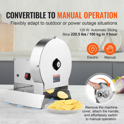 SL-06 - Adjustable Electric Vegetable Slicer, 0-0.5" Thickness for Perfect Cuts