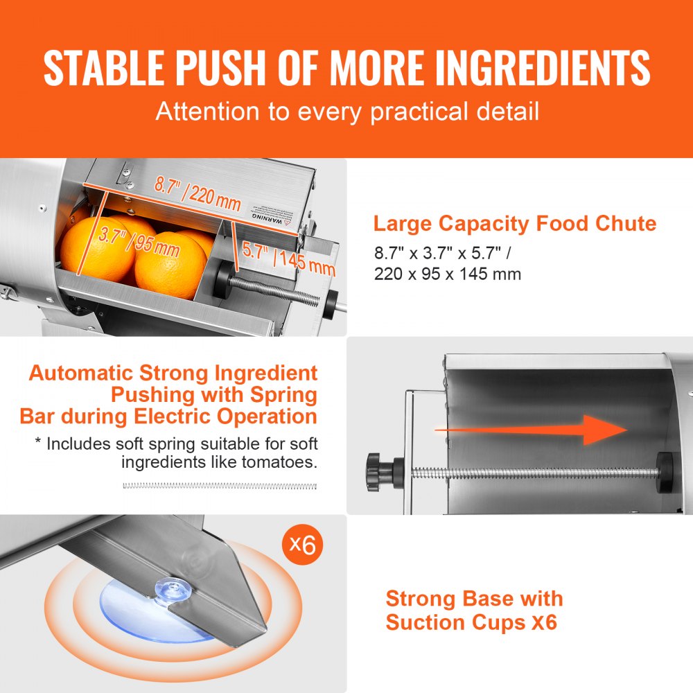 SL-06 - Adjustable Electric Vegetable Slicer, 0-0.5" Thickness for Perfect Cuts