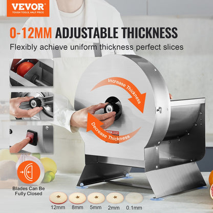 SL-08 - Versatile Electric Vegetable Slicer with Adjustable 0-12mm Thickness