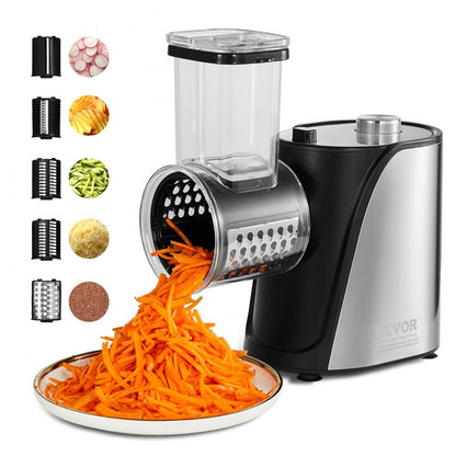 VS1J-S - Powerful 250W Electric Cheese Grater with 5 Stainless Steel Blades