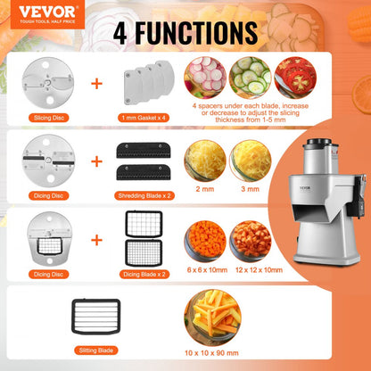 GJ817 - 4-in-1 Electric Slicer with Adjustable Thickness & Durable Shell