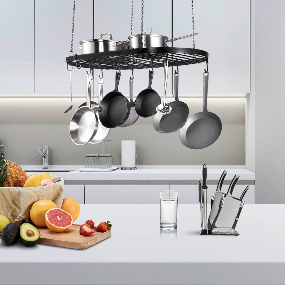 LX-P9251E - 36" Carbon Steel Hanging Pot Rack with 20 S-Hooks