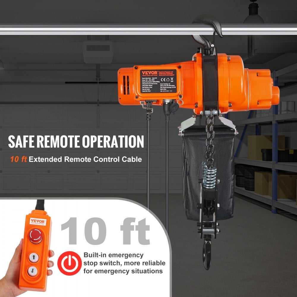 H10 - 2200 lbs VEVOR Electric Chain Hoist with Remote Control