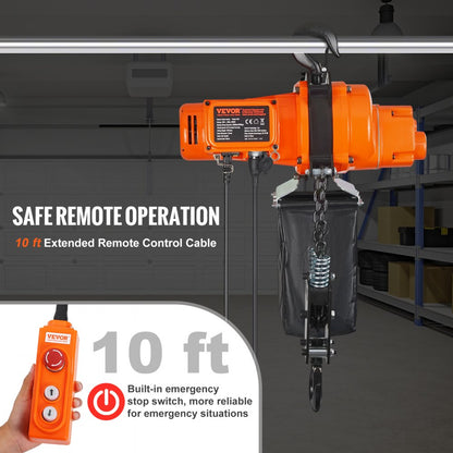 H10 - 2200 lbs VEVOR Electric Chain Hoist with Remote Control