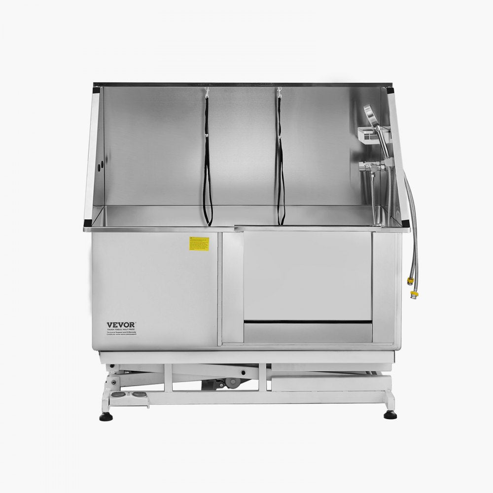 K1E01028 - 50" Stainless Steel Dog Grooming Tub with Electric Lift and Filter