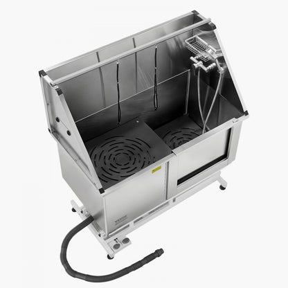 K1E01028 - 50" Stainless Steel Dog Grooming Tub with Electric Lift and Filter