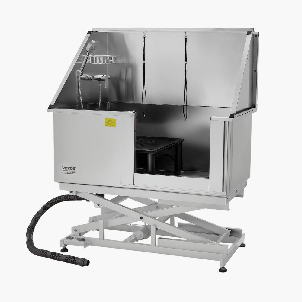 K1E01028 - 50" Stainless Steel Dog Grooming Tub with Electric Lift and Filter