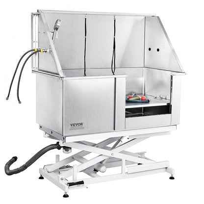 K1E01027-U - 50" Adjustable Stainless Steel Dog Grooming Tub for All Breeds