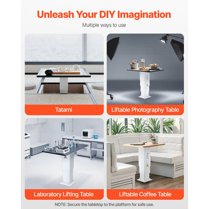 IPTT-DD-DL-360 - Electric Lift Table, 7.9" Top, 14.2-31.1" Height Adjust